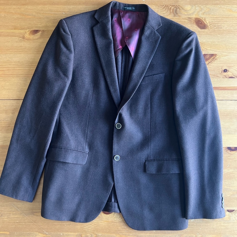 John Varvatos Maroon Wool Baxter Blazer